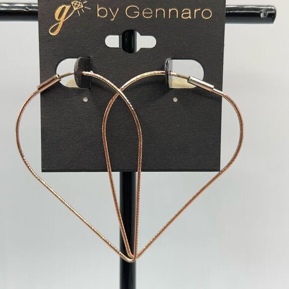 Leaf Shape Drop Hoop Earrings  G by Gennaro Earrings - Picture 2 of 5